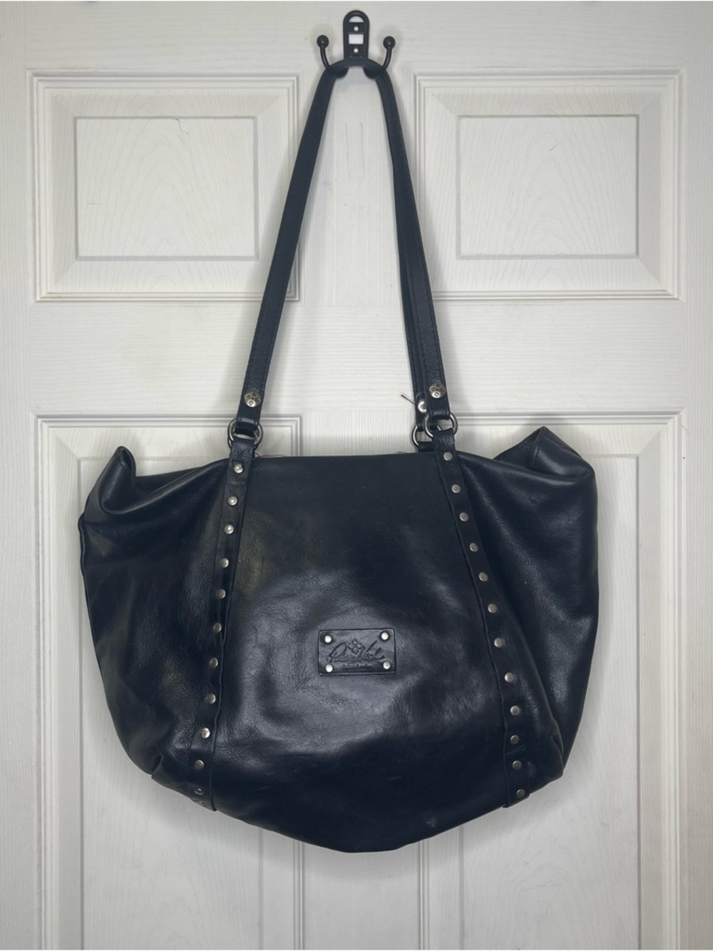 Patricia Nash Large Black Leather Benvenuto Tote Bag